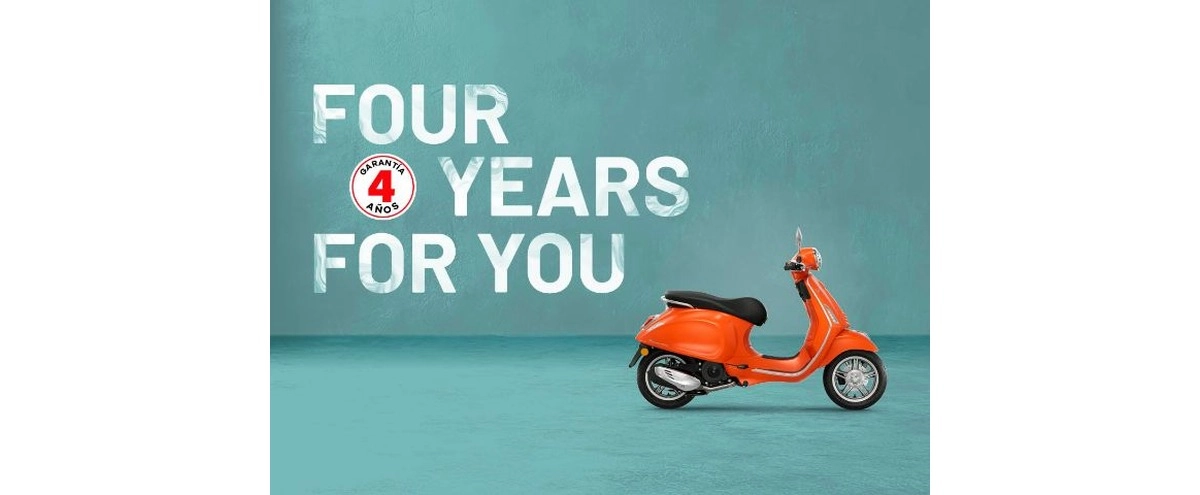 4 AÑOS DE GARANTÍA EN LA GAMA VESPA E5+. CERO ESTRÉS, DIVERSIÓN ILIMITADA