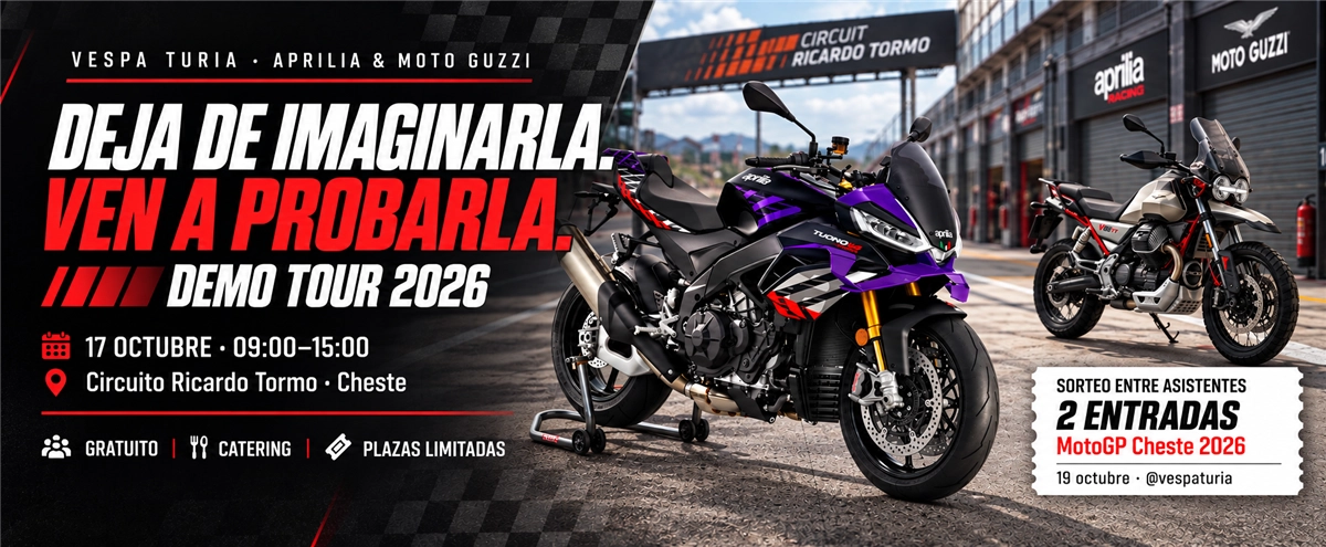 Demo Tour Aprilia y Moto Guzzi en Cheste | Vespa Turia