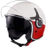 CASCO JET VESPA VJ COLOR BLANCO/ROJO