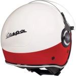 CASCO JET VESPA VJ COLOR BLANCO/ROJO