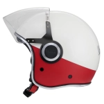 CASCO JET VESPA VJ COLOR BLANCO/ROJO