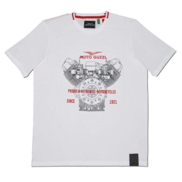 CAMISETA UOMO MOTO GUZZI CLASSIC BLANCO