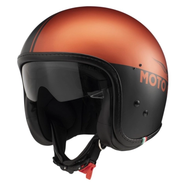 CASCO JET GUZZI BOBBER SPORT COLOR NEGRO/NARANJA