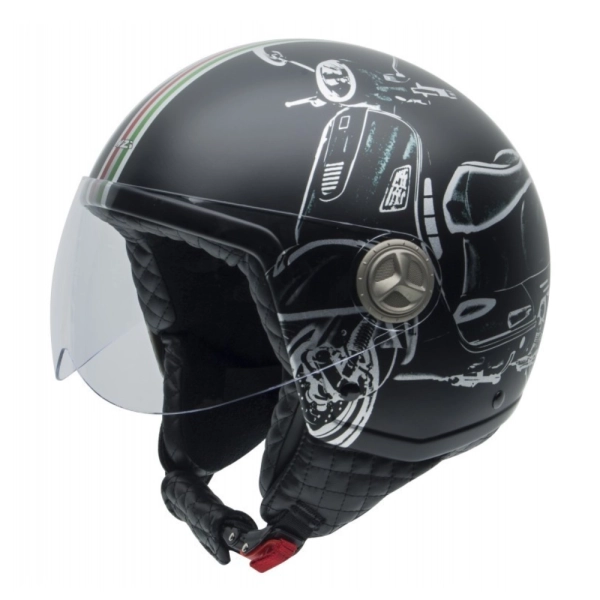 CASCO JET NZI ZETA 2 B-VESPA TURIA COLOR NEGRO MATE