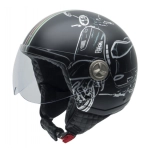 CASCO JET NZI ZETA 2 B-VESPA TURIA COLOR NEGRO MATE 