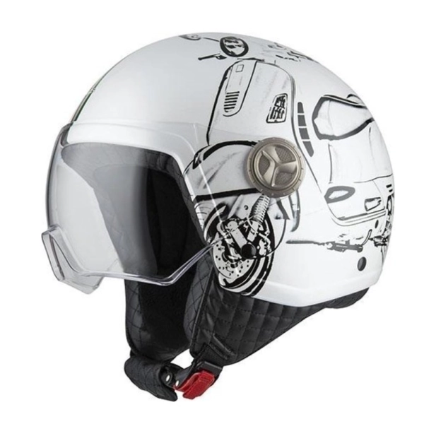 CASCO JET NZI ZETA 2 W-VESPA TURIA COLOR BLANCO BRILLO