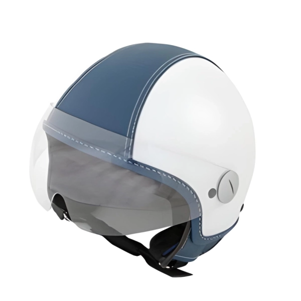 CASCO JET VESPA COPTER COLOR BLANCO/AZUL