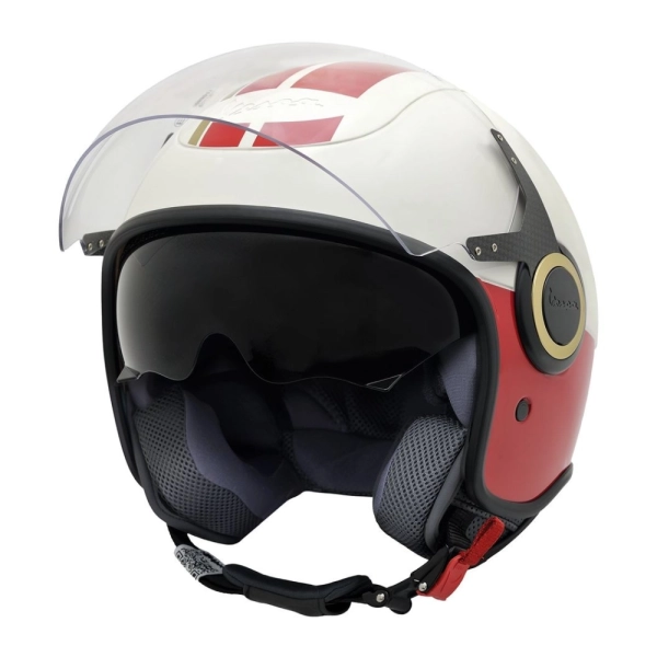 CASCO JET VESPA VJ RACING SIXTIES 60S COLOR BLANCO/ROJO