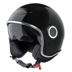 CASCO JET VESPA VJ1 COLOR NEGRO BRILLO