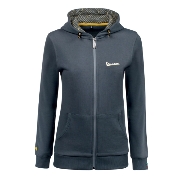 SUDADERA CAPUCHA CREMALLERA VESPA GRAPHIC GRIS